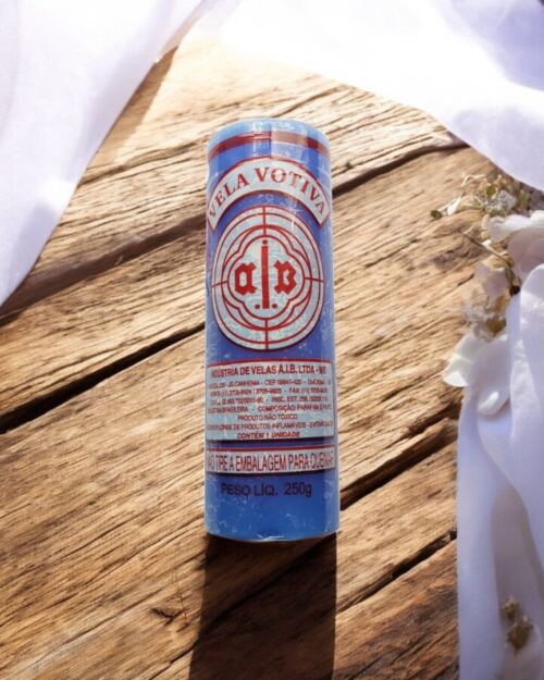 Vela 7 dias Azul Claro Votiva