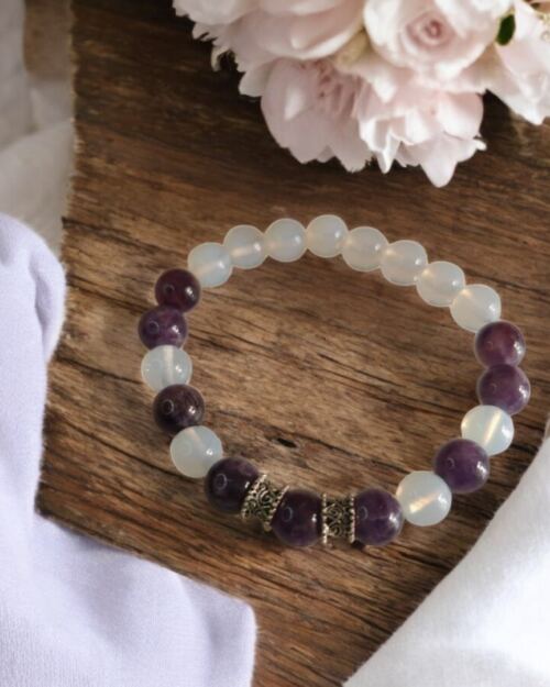 Pulseira Ametista e Opala